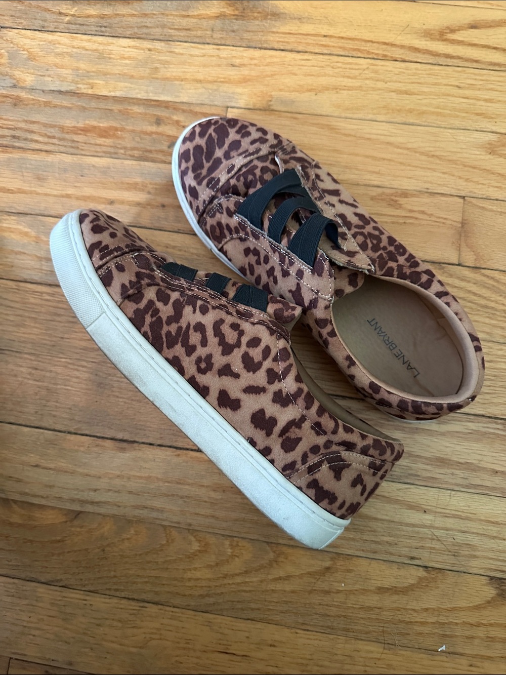 Lane Bryant Leopard Print Slip-On Sneakers in Brown and Black